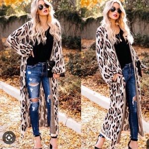 Vici Leopard Duster cardigan